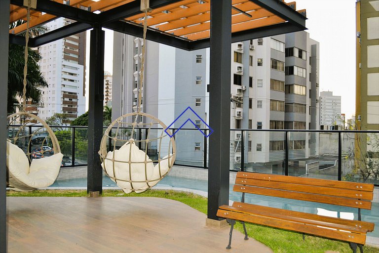 Vista panorámica premium en Piso 32 | Setor Oeste