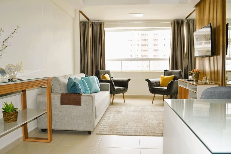 Apto Moderno c/ Workspace, Garagem, Próx Hospitais