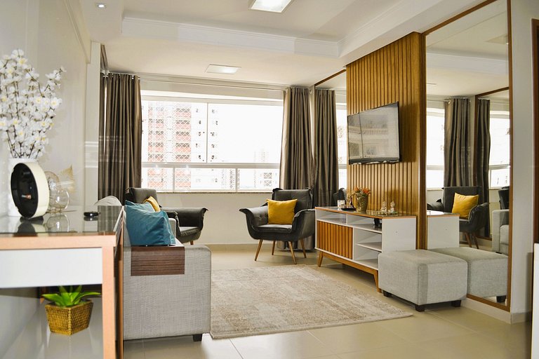 Apto Moderno c/ Workspace, Garagem, Próx Hospitais