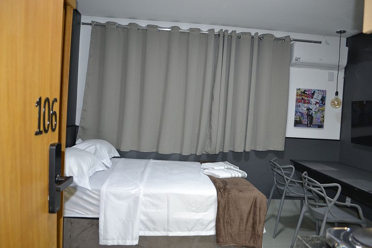 Studio Aconchegante • Cama Casal • Cozinha
